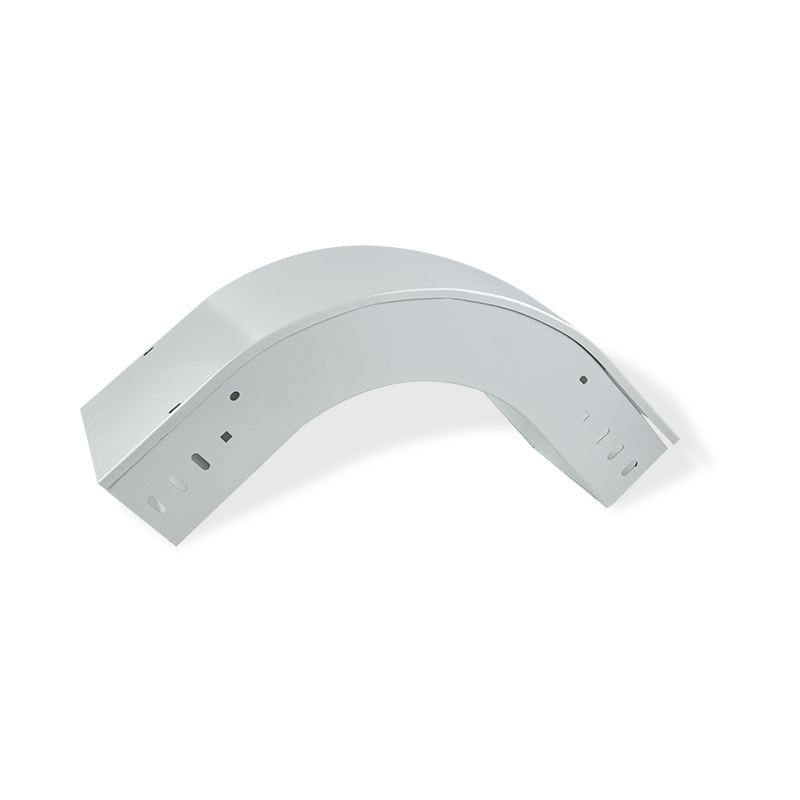 Accessoires de courbure ronde en plastique pulvérisé vers le bas pour chemin de câbles antidérapant de type auge
